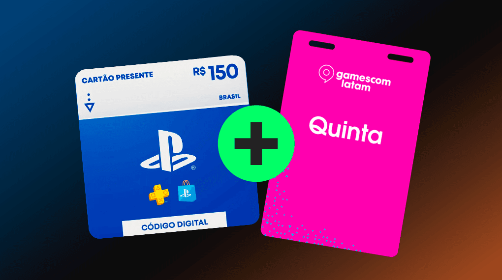 R$150 Gift Card PlayStation Store - Cartão Presente [Exclusivo Brasil] + Vale-ingresso gamescom latam 2026 - Quinta