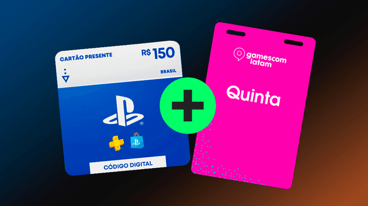 R$150 Gift Card PlayStation Store - Cartão Presente [Exclusivo Brasil] + Vale-ingresso gamescom latam 2026 - Quinta
