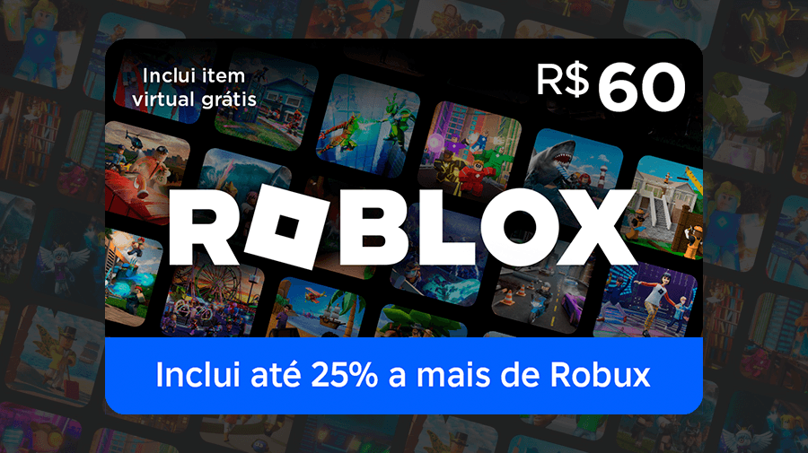 R$60 Roblox - Cartão Presente Digital [Exclusivo Brasil]