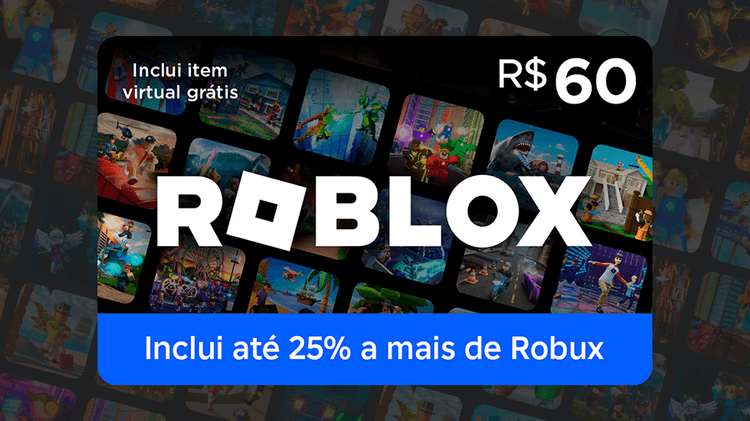 R$60 Roblox - Cartão Presente Digital [Exclusivo Brasil]