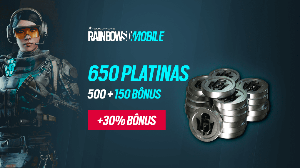 Rainbow Six Mobile - 650 Platinas (500 + 150 Bônus)