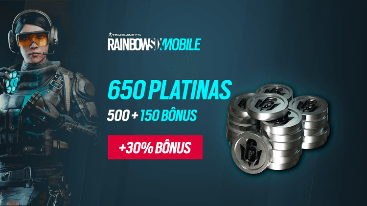 Rainbow Six Mobile - 650 Platinas (500 + 150 Bônus)