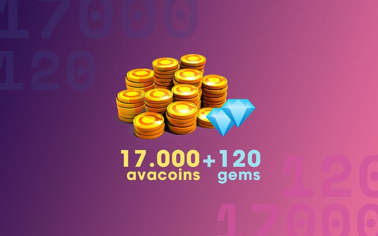 17.000 Avacoins + 120 Gemas