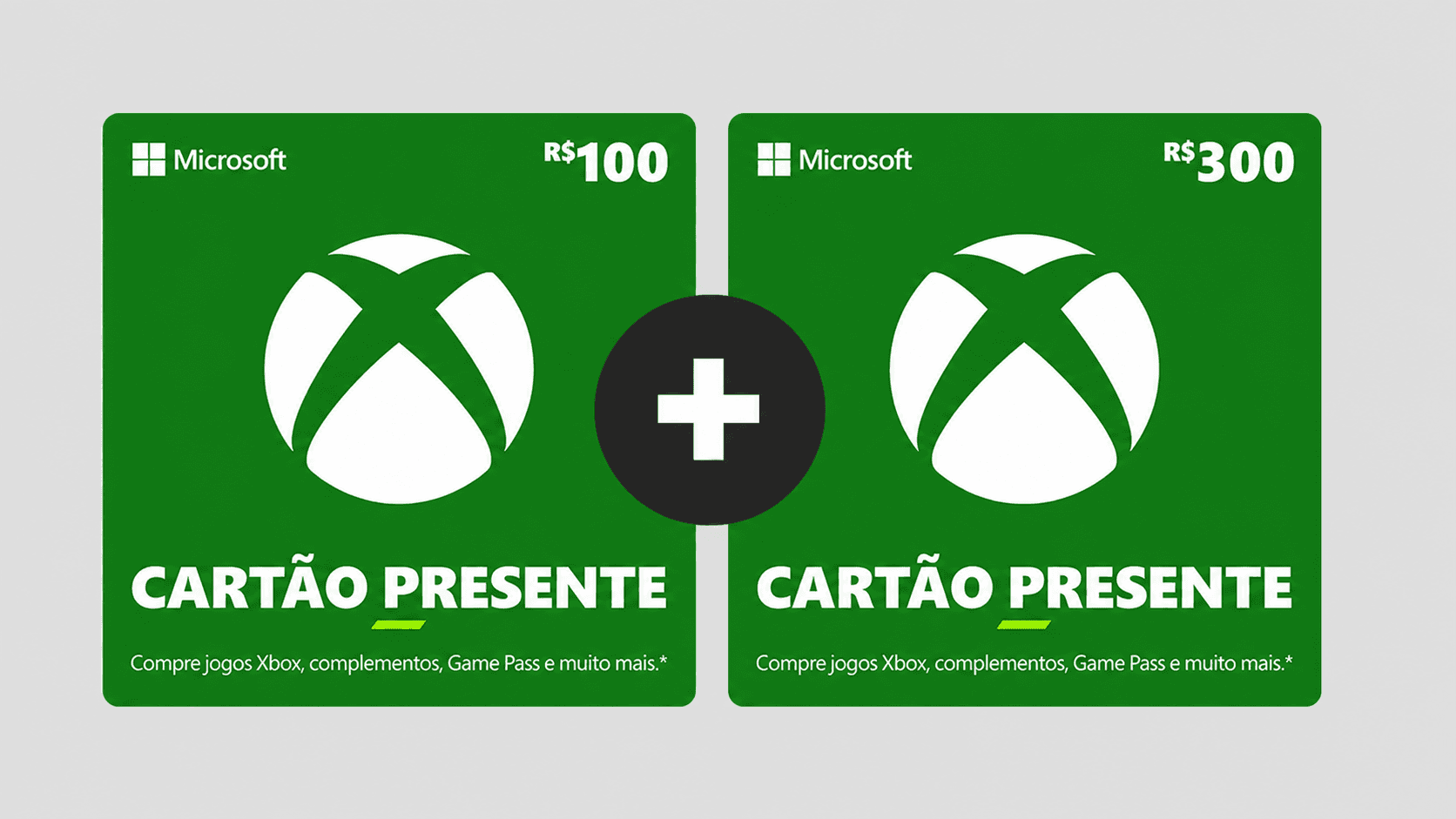 Combo! Gift Card Xbox R$ 100 + R$ 300