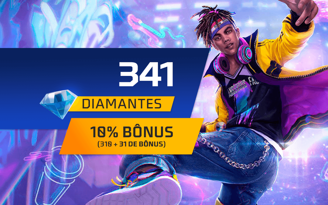 Recarga Free Fire - 310 Diamantes +10% de Bônus
