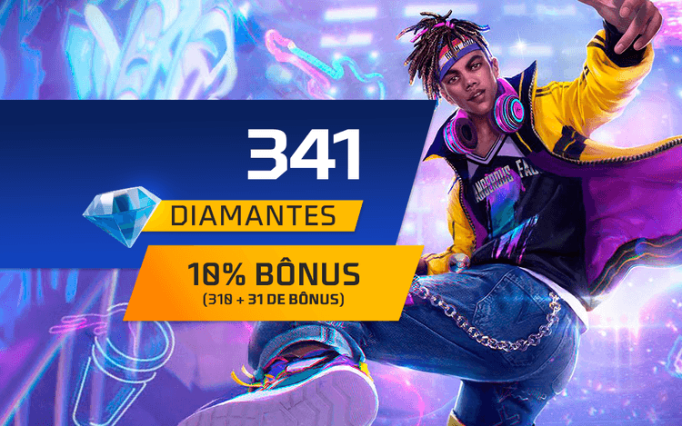 Recarga Free Fire - 310 Diamantes +10% de Bônus