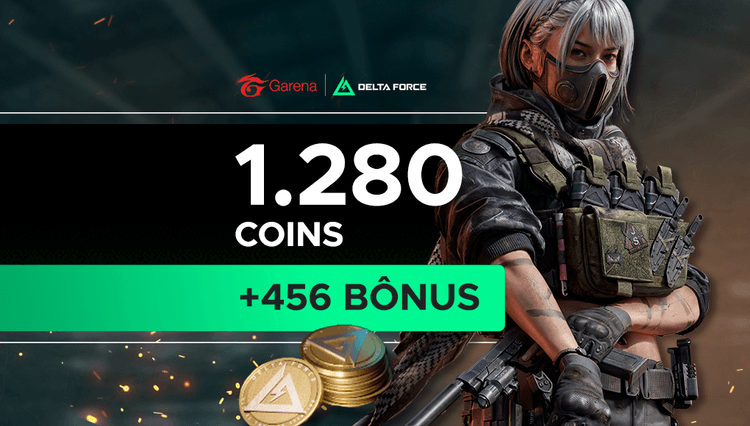 Garena Delta Force - 1280 Delta Coins + Bônus de 456
