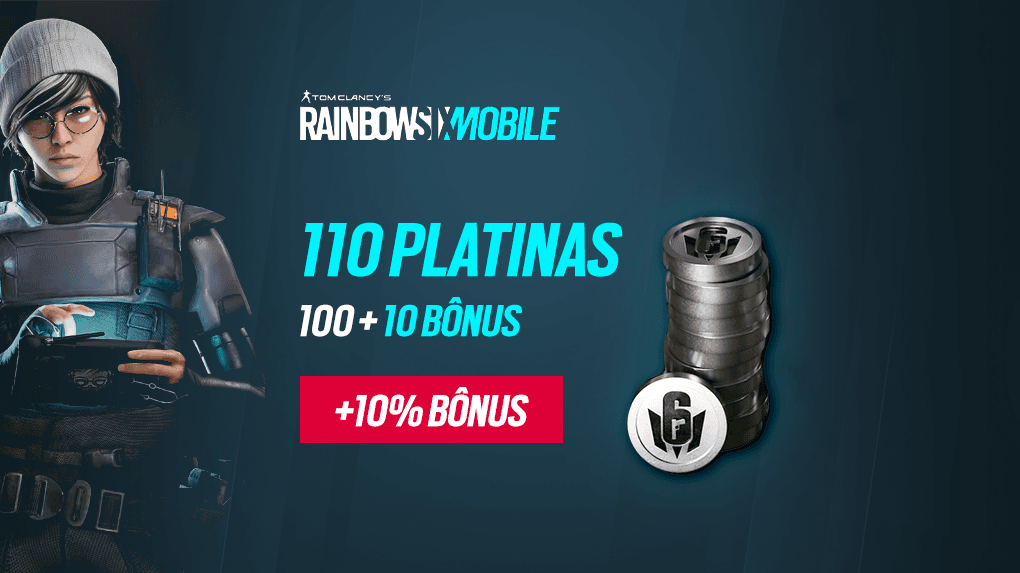 Rainbow Six Mobile - 110 Platinas (100 + 10 Bônus)