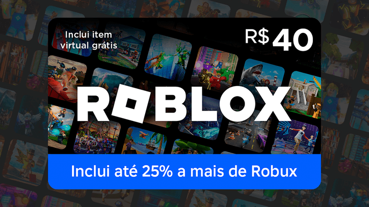 R$40 Roblox - Cartão Presente Digital [Exclusivo Brasil]