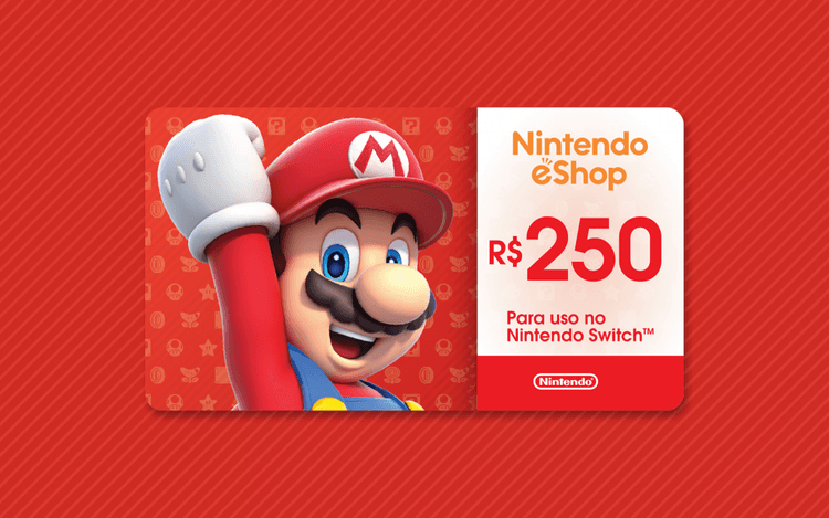 R$250 Nintendo eShop - Cartão Presente