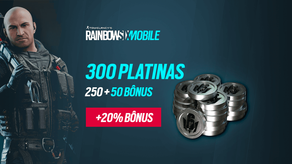 Rainbow Six Mobile - 300 Platinas (250 + 50 Bônus)