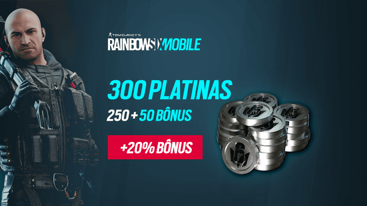 Rainbow Six Mobile - 300 Platinas (250 + 50 Bônus)