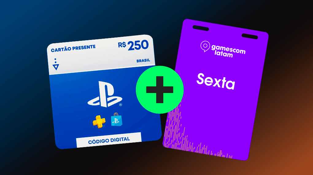 R$250 Gift Card PlayStation Store - Cartão Presente [Exclusivo Brasil] + Vale-ingresso gamescom latam 2026 - Sexta