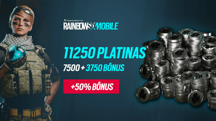 Rainbow Six Mobile - 11.250 Platinas (7.500 + 3.750 Bônus)