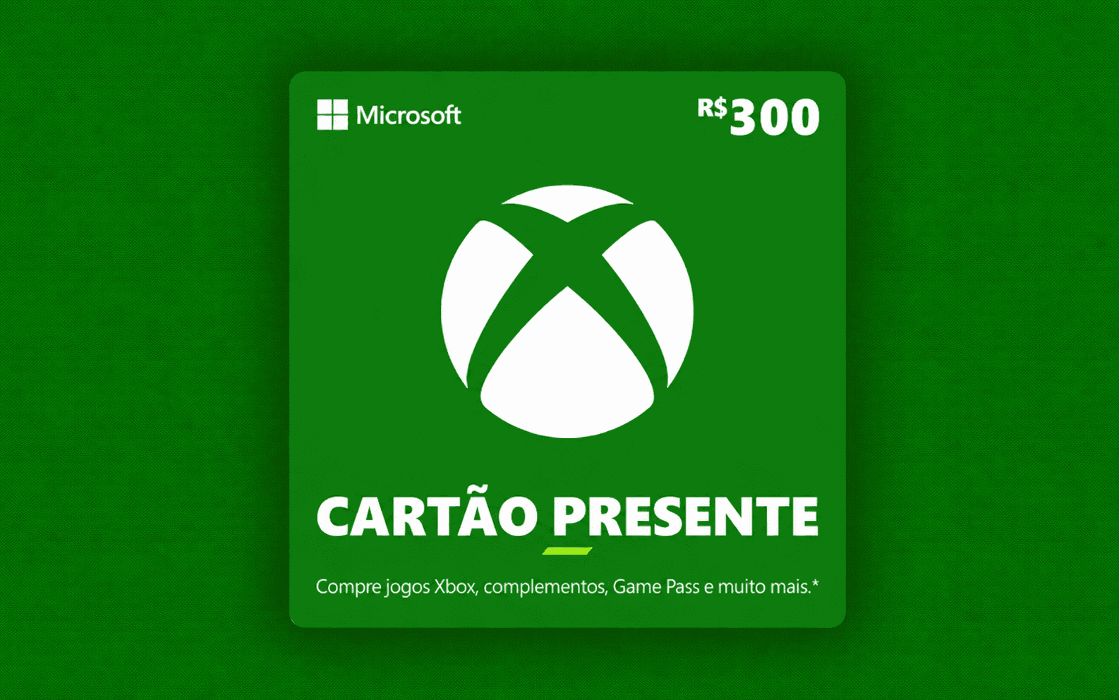 R$ 300 Gift Card Xbox - Cartão Presente Digital