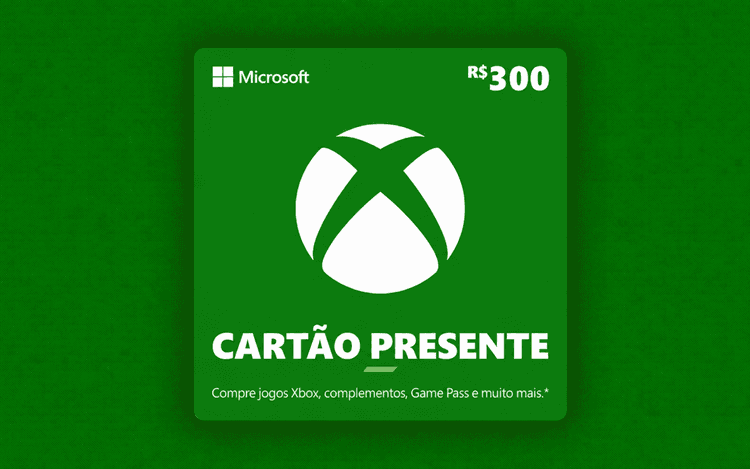 R$ 300 Gift Card Xbox - Cartão Presente Digital