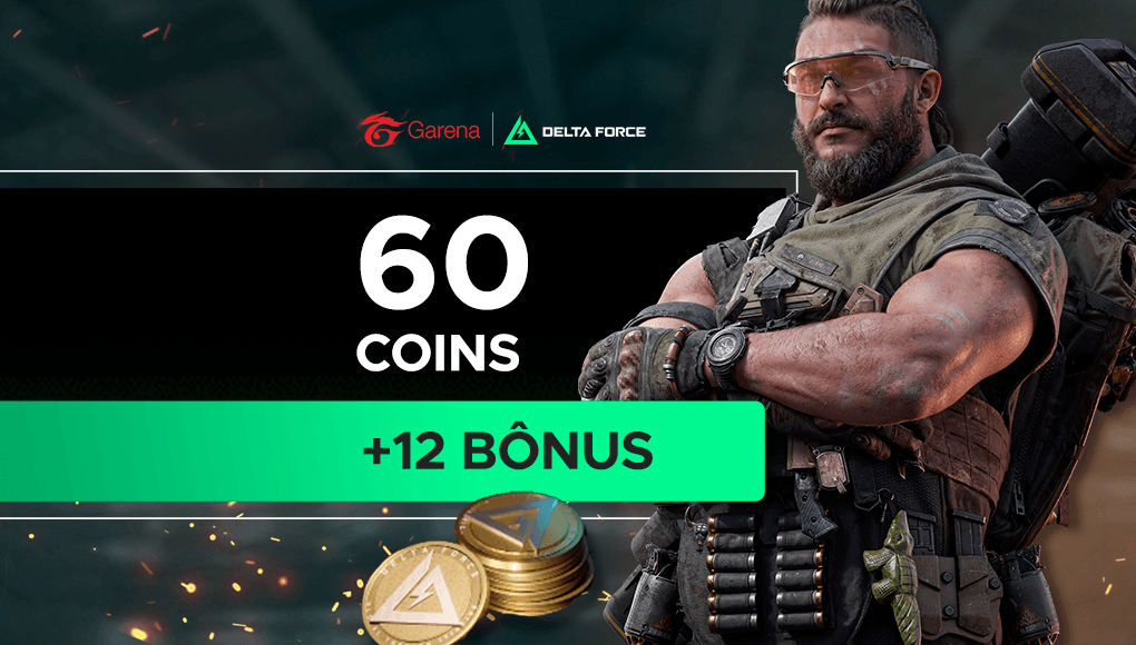 Garena Delta Force - 60 Delta Coins + Bônus de 12