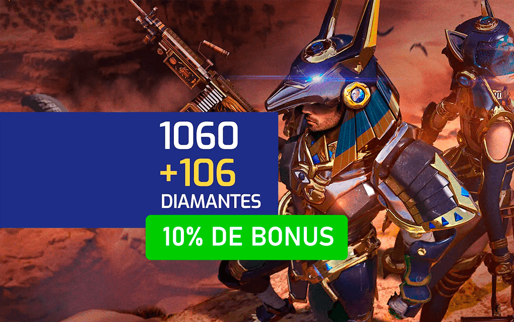 Free Fire - 1060 Diamantes + 10 de Bonus