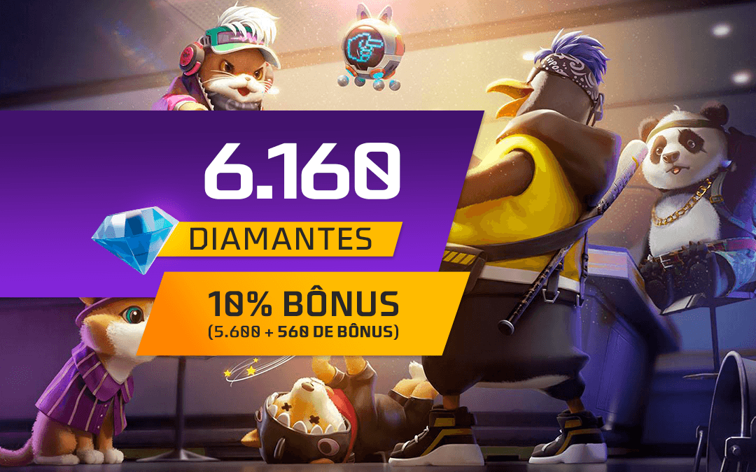 Recarga Free Fire - 5.600 Diamantes +10% de Bônus