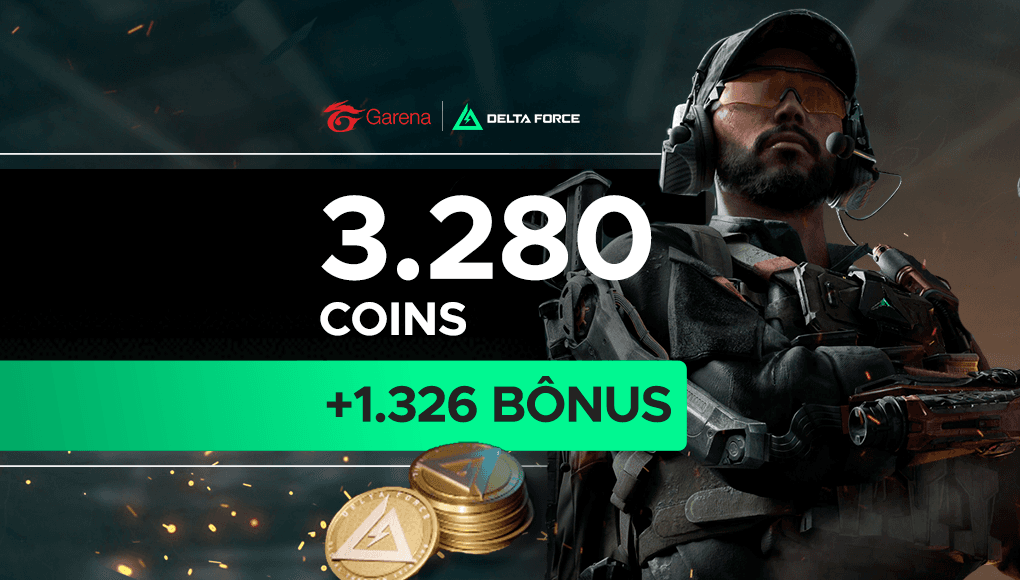 Garena Delta Force - 3280 Delta Coins + Bônus de 1.326