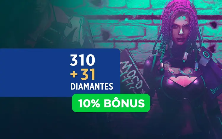 Free Fire - 310 Diamantes +10% de Bônus