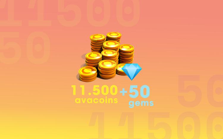 11.500 Avacoins + 50 Gemas