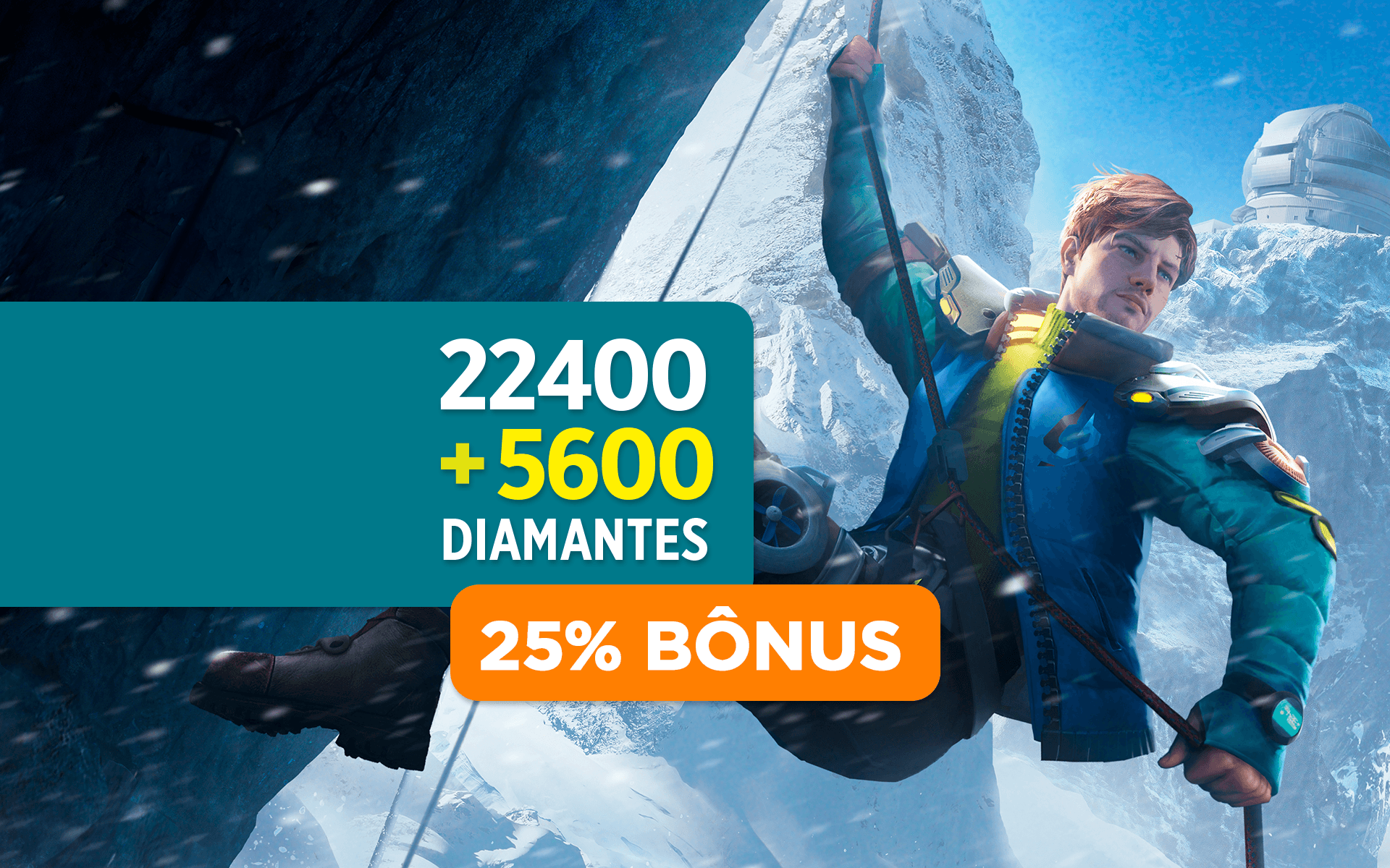 Recarga Free Fire - 22.400 Diamantes + 25% de Bônus