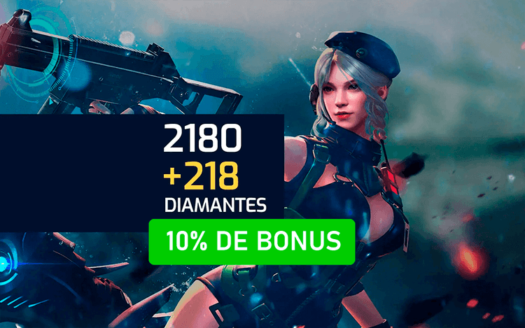 Free Fire - 2180 Diamantes + 10% de Bonus