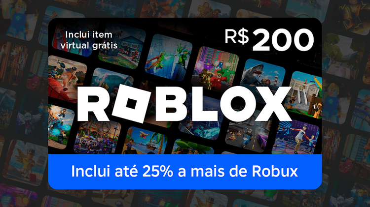 R$200 Roblox - Cartão Presente Digital [Exclusivo Brasil]