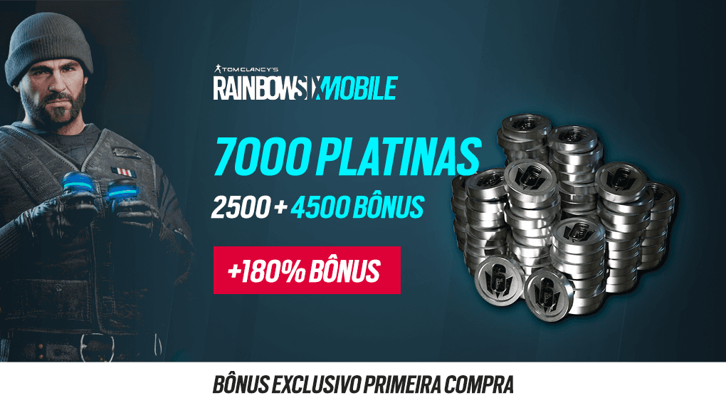 Rainbow Six Mobile - 7.000 Platinas (2.500 + 4.500 Bônus) - PRIMEIRA COMPRA
