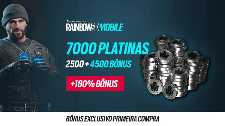 Rainbow Six Mobile - 7.000 Platinas (2.500 + 4.500 Bônus) - PRIMEIRA COMPRA