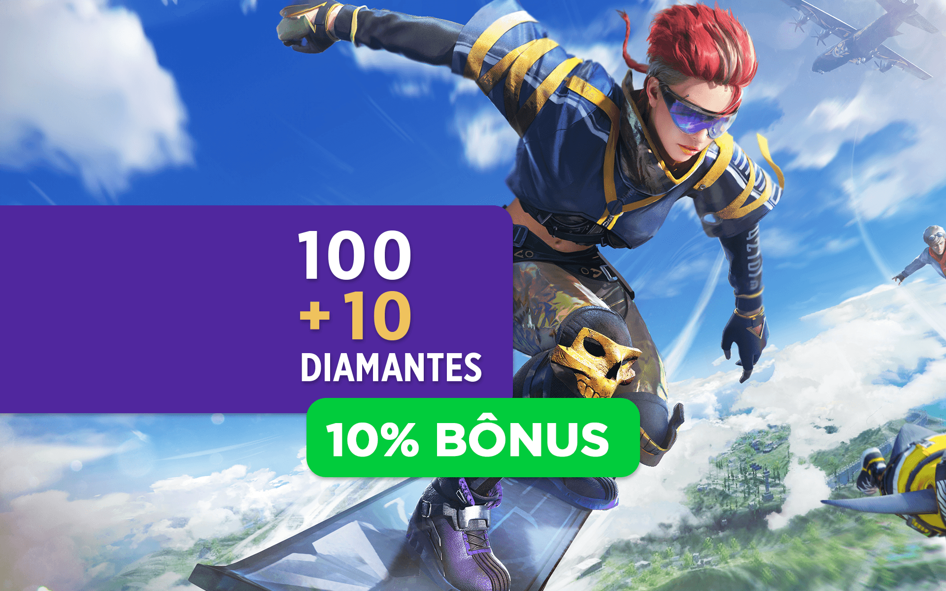 Recarga Free Fire - 100 Diamantes +10% de Bônus