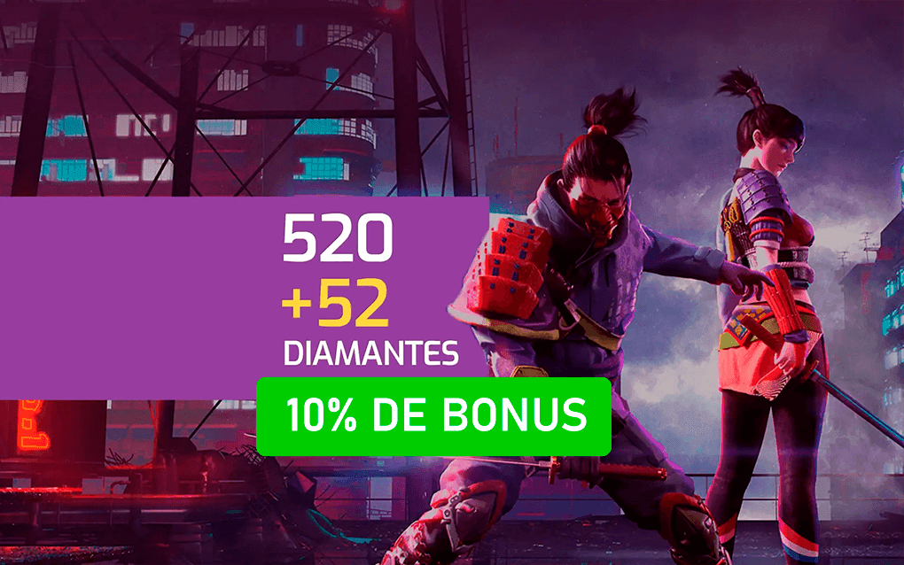Free Fire - 520 Diamantes + 10% de Bonus