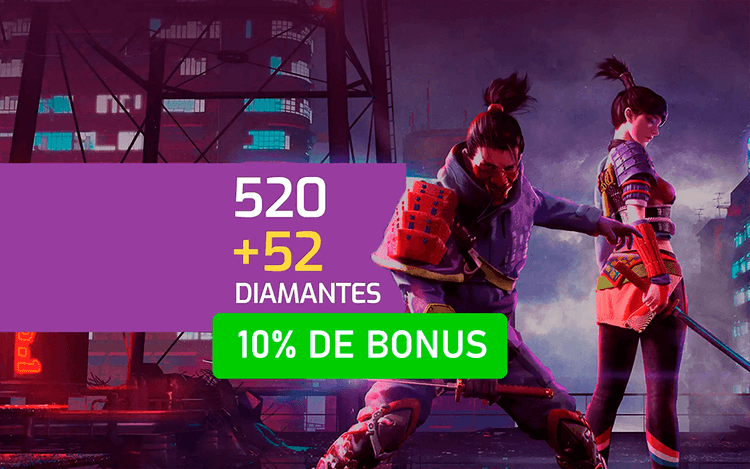 Free Fire - 520 Diamantes + 10% de Bonus