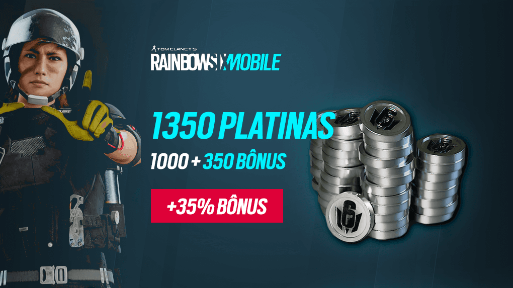 Rainbow Six Mobile - 1.350 Platinas (1.000 + 350 Bônus)