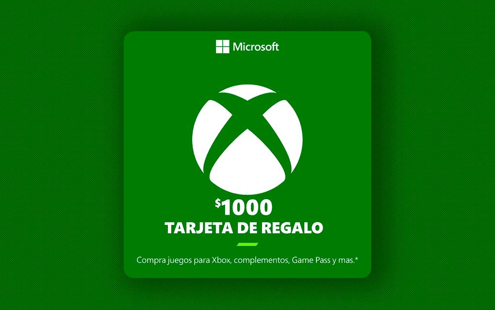 Tarjeta de regalo digital de Xbox de $1000 (México)