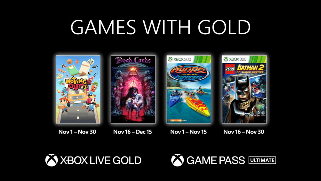 Xbox Games with Gold: jogos gratuitos de Novembro foram revelados