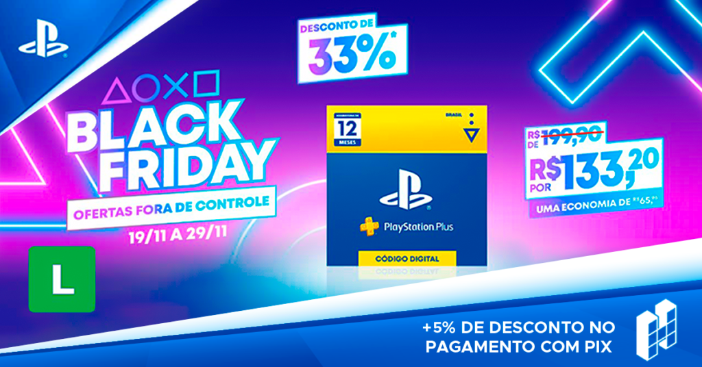 Black Friday: Hype games tem 12 meses de PSN Plus com 36% de desconto